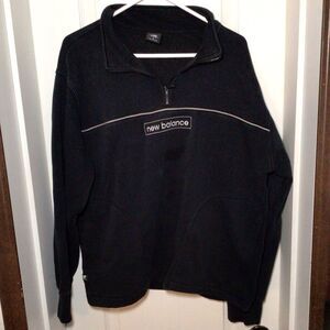 New Balance Men’s Essentials French Terry Half Zip Top Black Large